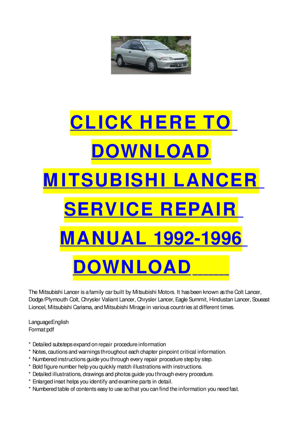 Mitsubishi owners manual download 2015